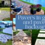 Pavers in grass and Pavers backyard